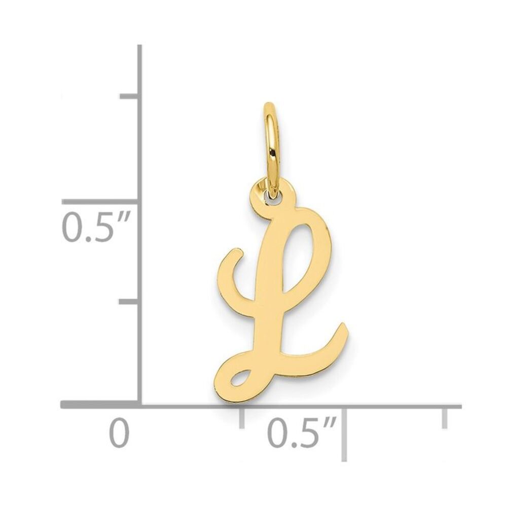 10k Yellow Gold Small Script Initial L Charm - image 3